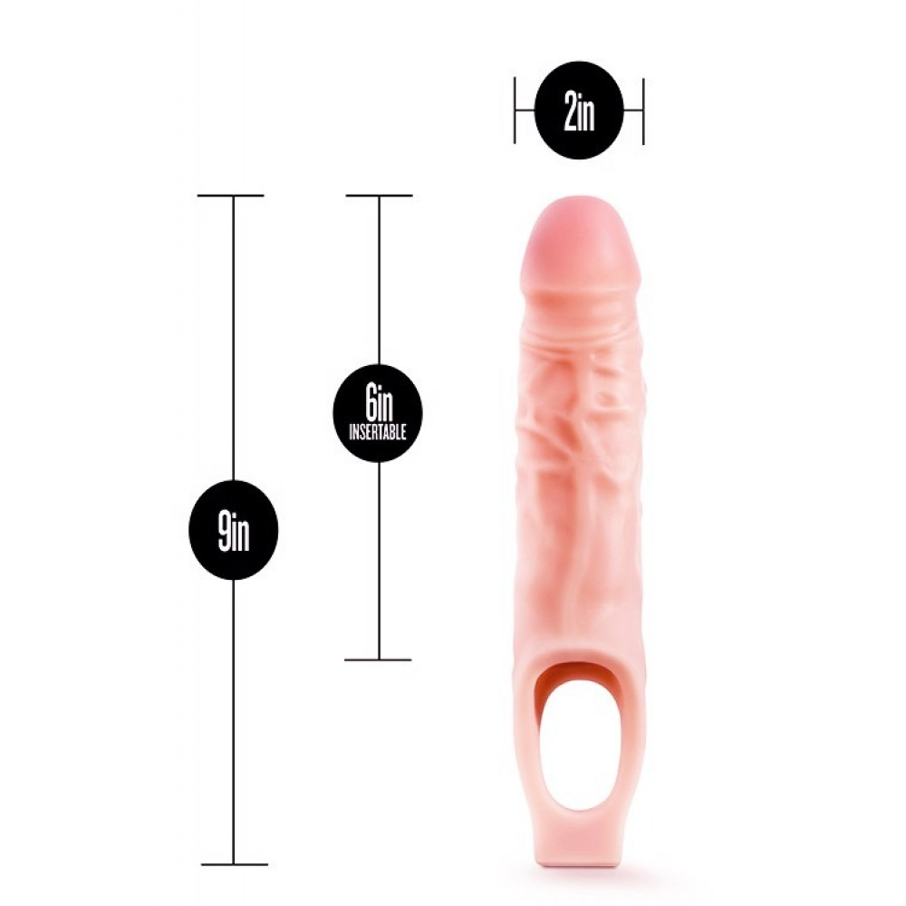 Разное - Насадка на член удлиняющая реалистичная Blush Performance бежевая, 16.5 х 3.8 см 1