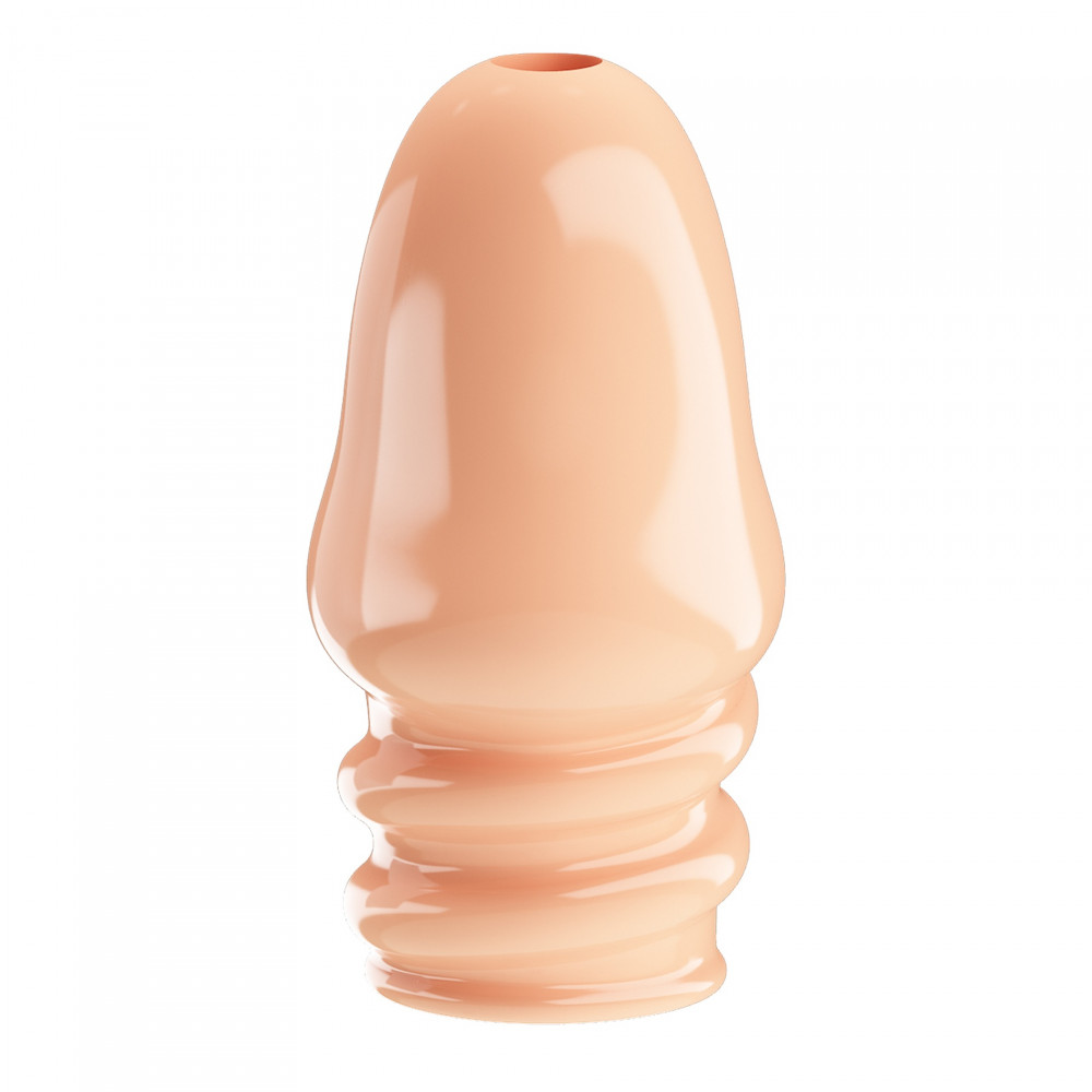 Эрекционные кольца без вибрации - Насадка на головку члена Pretty Love Jeremy беж, 3.6 х 7 см 1