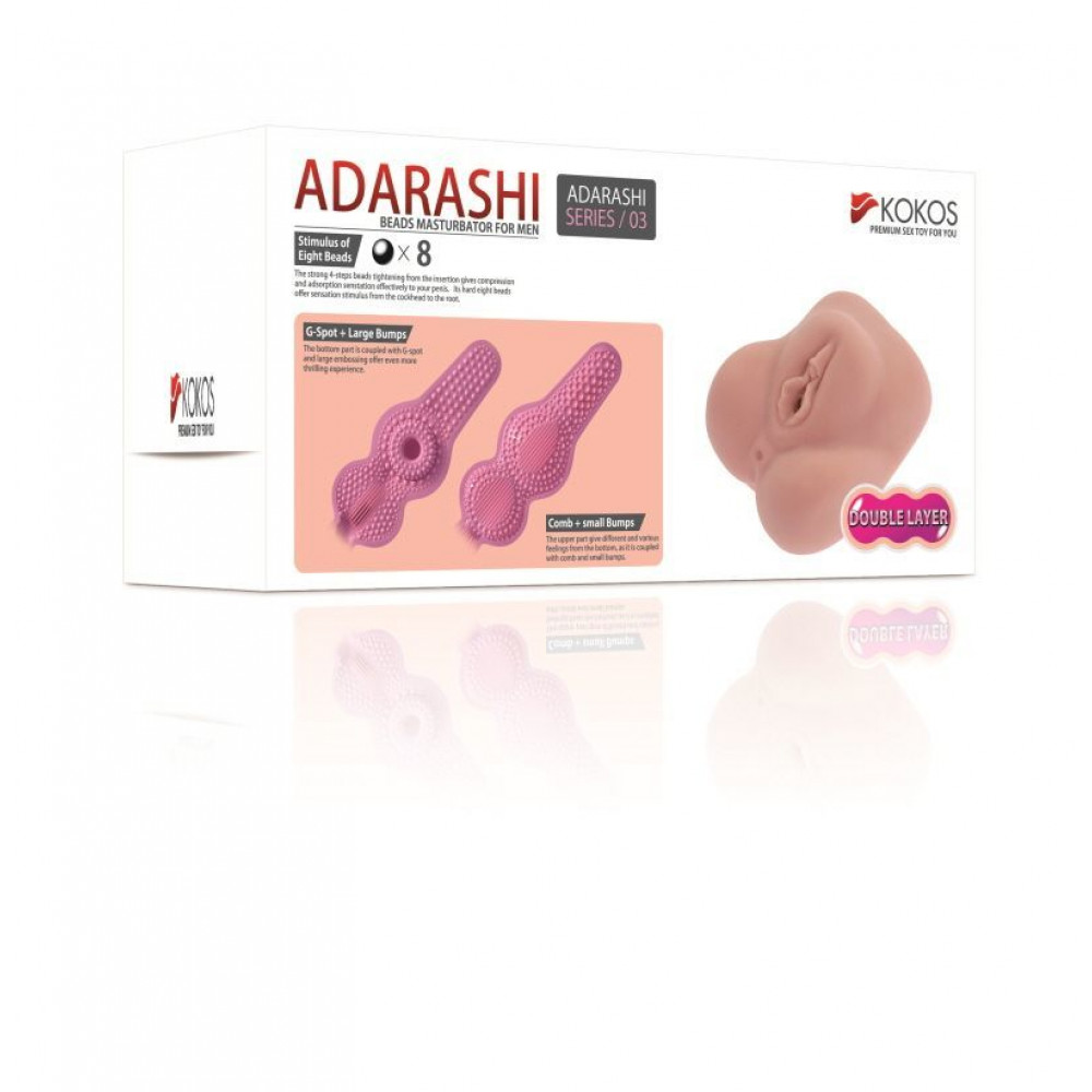 Мастурбаторы без вибрации - Мастурбатор-вагина двухслойная Kokos Adarashi -3 Double Layer 5