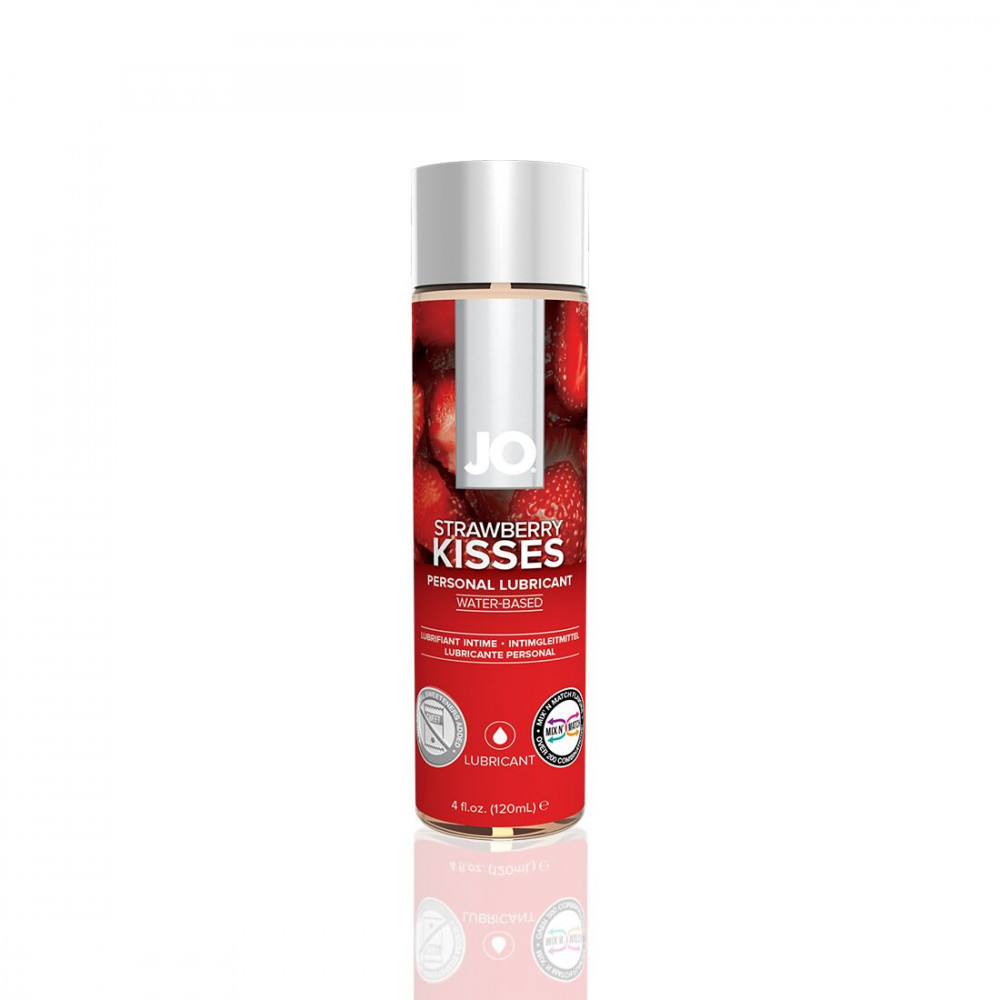 Оральные смазки - Смазка на водной основе System JO H2O — Strawberry Kiss (120 мл) без сахара, растительный глицерин