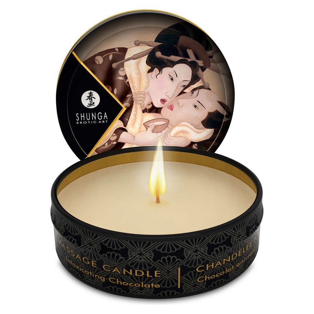 Массажные свечи - Массажная свеча Shunga Mini Massage Candle - Intoxicating Chocolate (30 мл) с афродизиаками