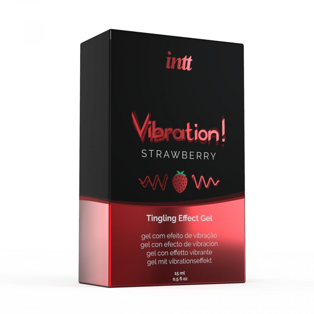 Женские возбудители - Жидкий вибратор Intt Vibration Strawberry (15 мл), густой гель, очень вкусный, действует до 30 минут 1