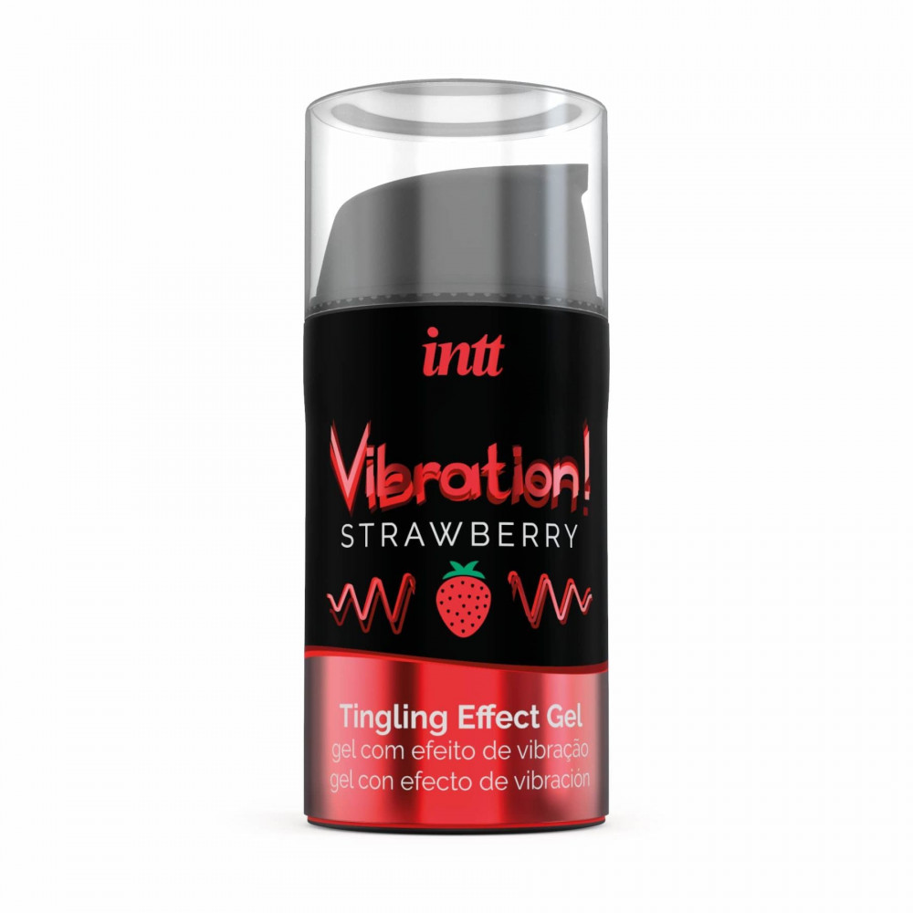 Женские возбудители - Жидкий вибратор Intt Vibration Strawberry (15 мл), густой гель, очень вкусный, действует до 30 минут 2