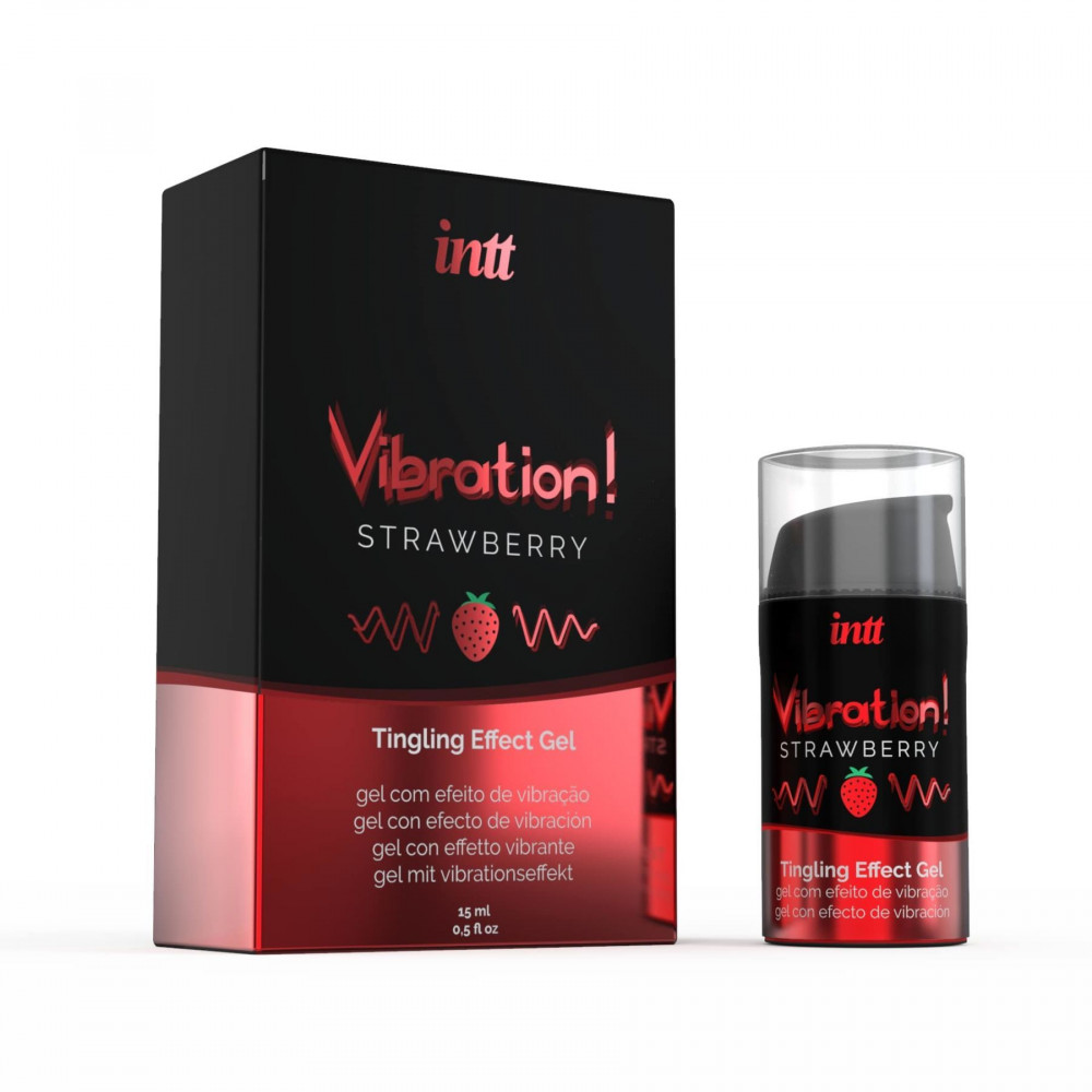 Женские возбудители - Жидкий вибратор Intt Vibration Strawberry (15 мл), густой гель, очень вкусный, действует до 30 минут