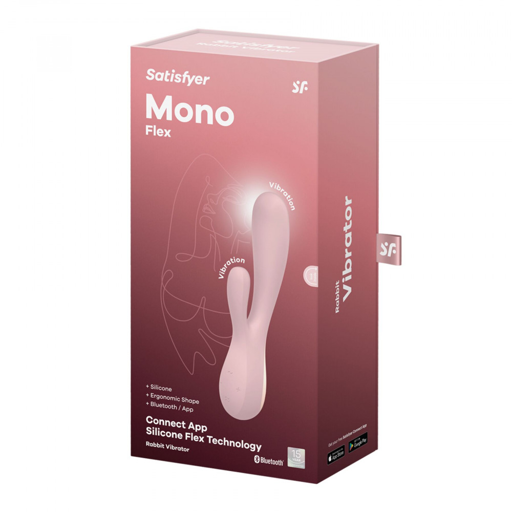 Вибратор-кролик - Смарт вибратор-кролик Satisfyer Mono Flex Mauve, 2 мотора, управление через интернет 3