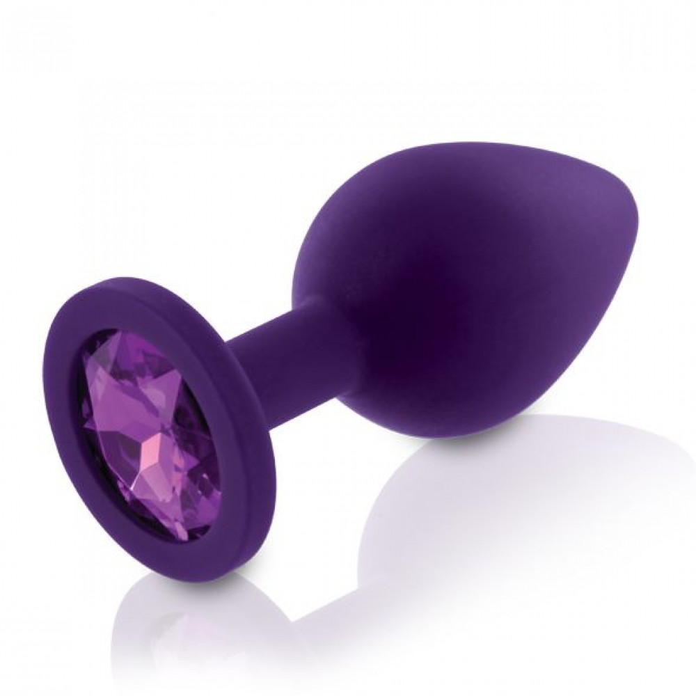 Наборы анальных пробок - Набор анальных пробок с кристаллом Rianne S: Booty Plug Set Purple, диаметр 2,7см, 3,5см, 4,1см 4