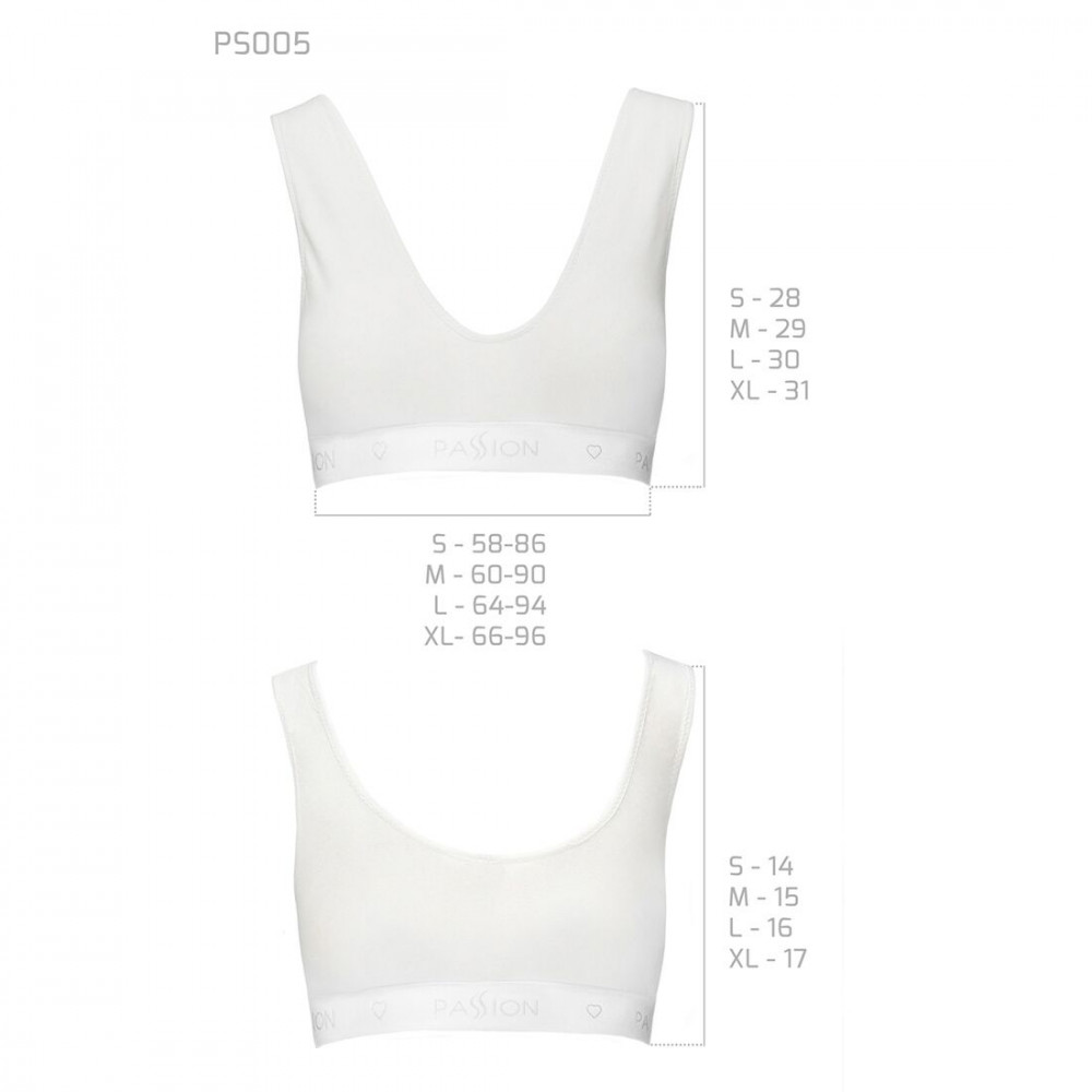 Эротические комплекты - Спортивный топ из эластичного хлопка Passion PS005 TOP white, size XL 2