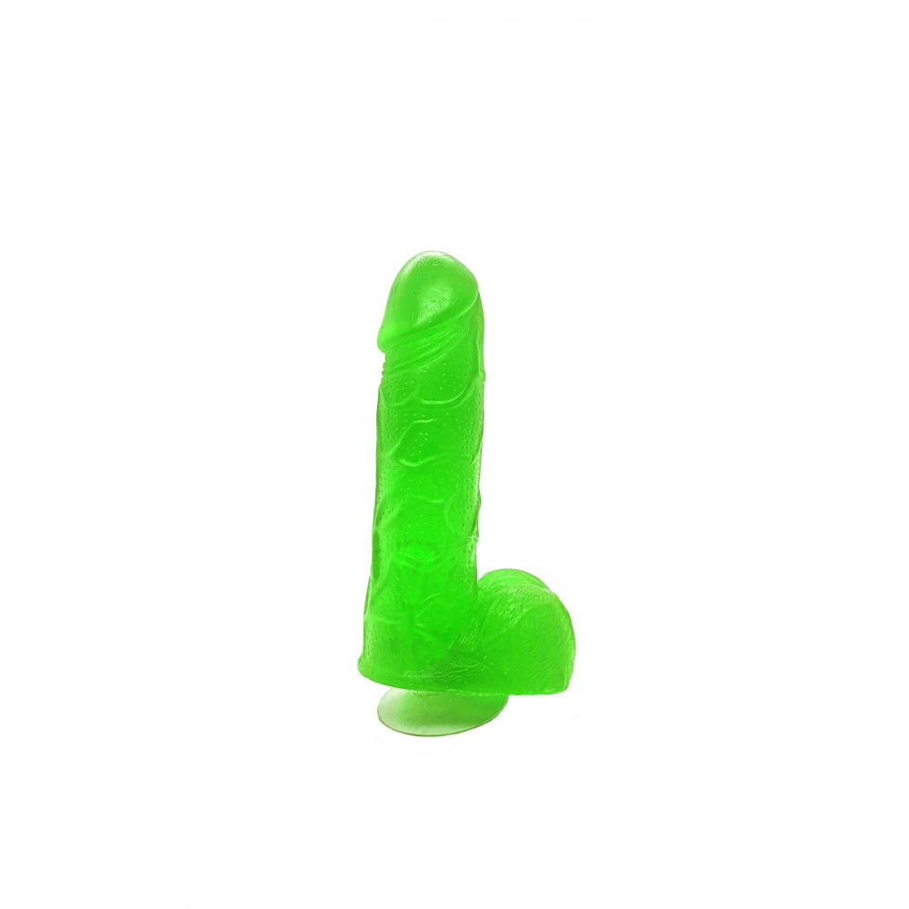 Секс приколы, Секс-игры, Подарки, Интимные украшения - Крафтовое мыло-член с присоской Чистый Кайф Green size S натуральное