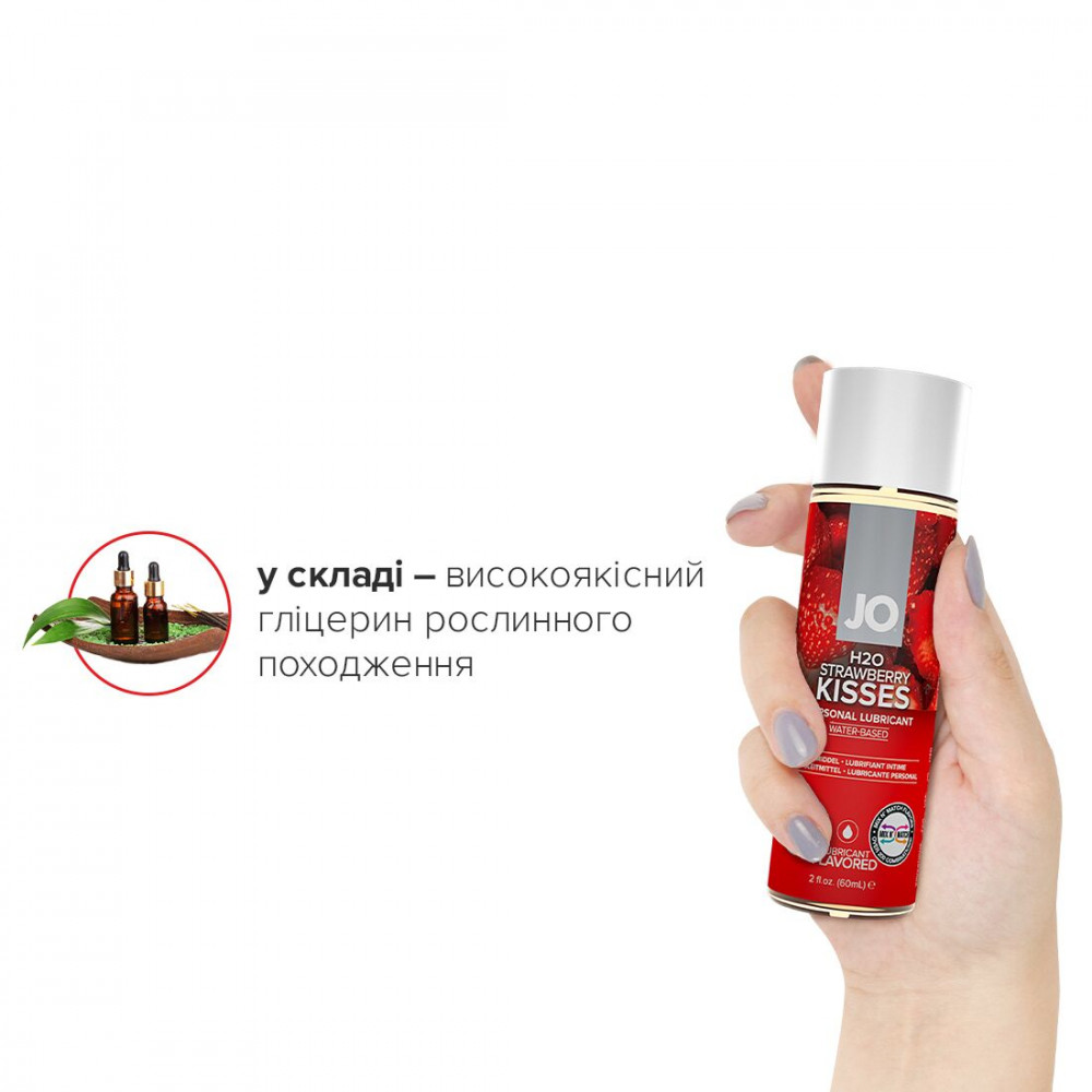 Оральные смазки - Смазка на водной основе System JO H2O - Strawberry Kiss (60 мл) без сахара, растительный глицерин 2