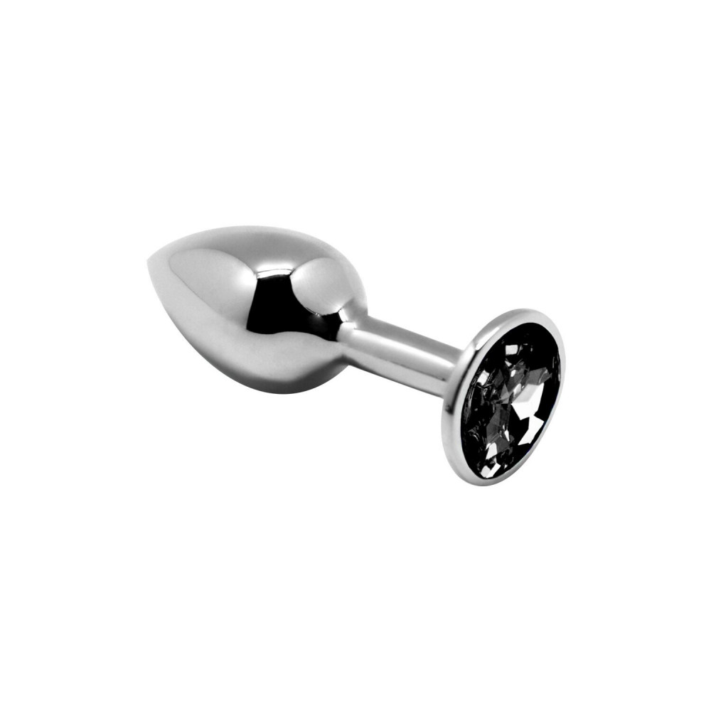 Анальная пробка - Металлическая анальная пробка с кристаллом Alive Mini Metal Butt Plug Black S