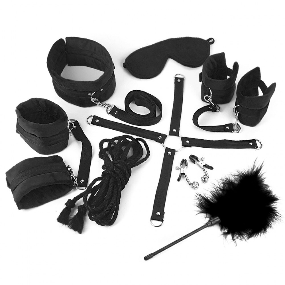 Наборы для БДСМ - Набор БДСМ Art of Sex - Soft Touch BDSM Set, 9 предметов, Черный 1