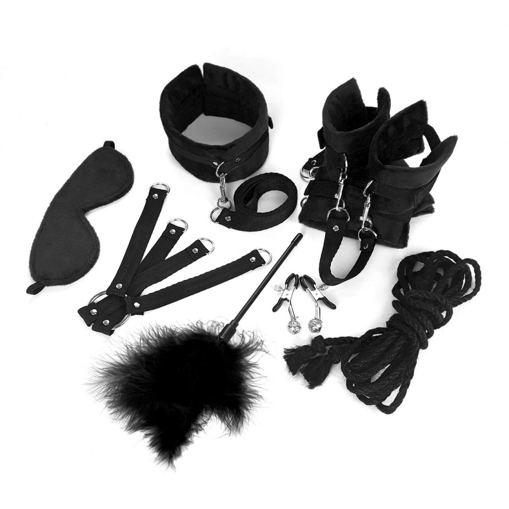 Наборы для БДСМ - Набор БДСМ Art of Sex - Soft Touch BDSM Set, 9 предметов, Черный 3