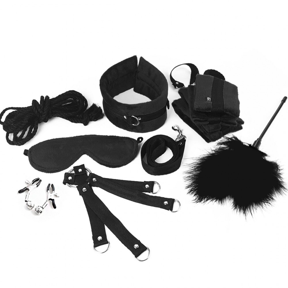 Наборы для БДСМ - Набор БДСМ Art of Sex - Soft Touch BDSM Set, 9 предметов, Черный 2