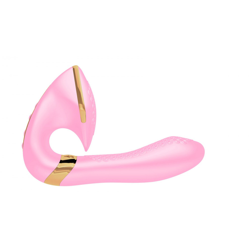 Вибратор - Вагинально-клиторальный вибратор Shunga Soyo Light Pink