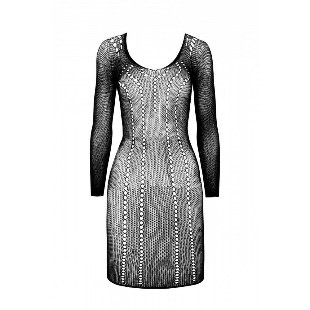 Бодистокинг - Полупрозрачное мини-платье Passion BS101 One Size, white, рукава-митенки 2