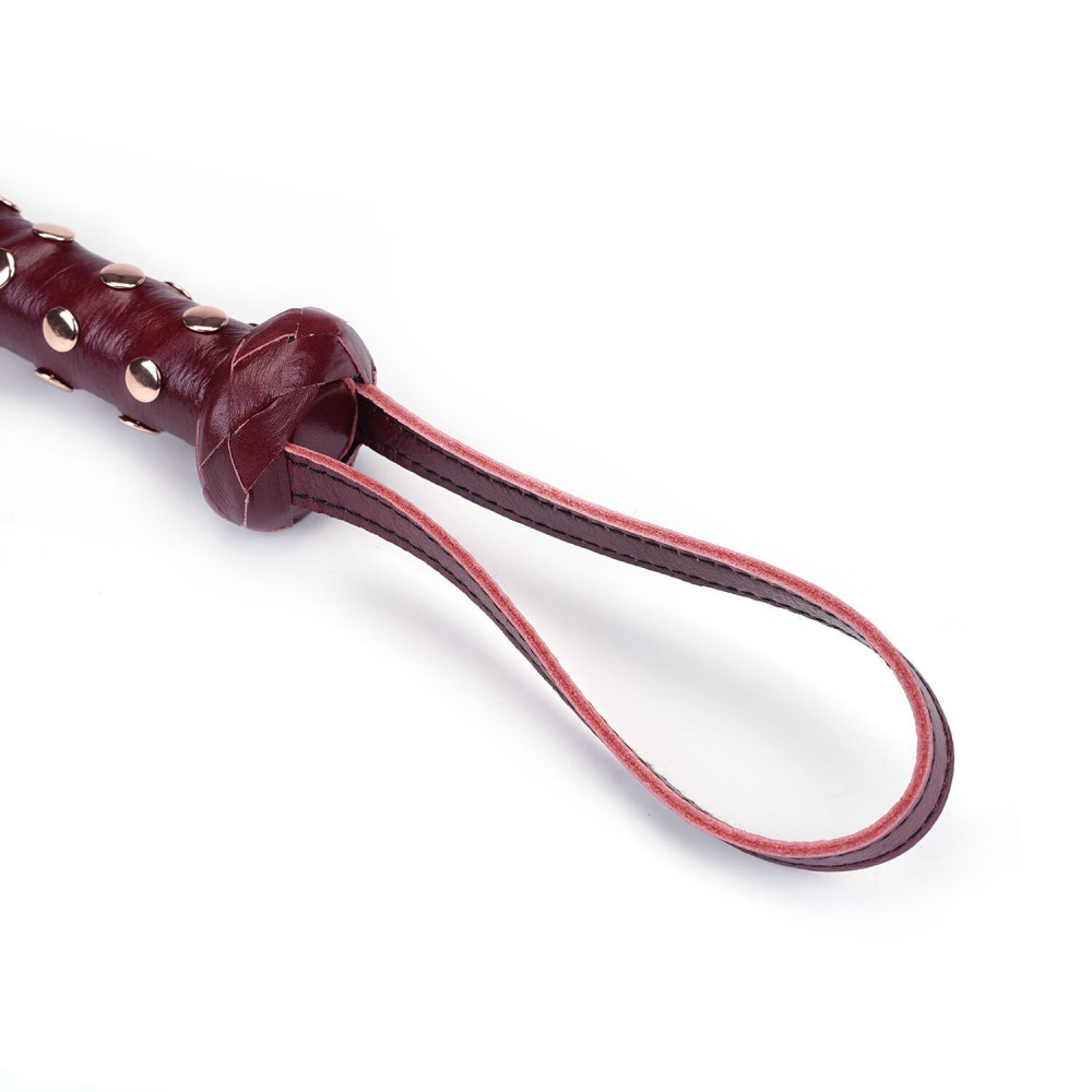 Плети, стеки, флоггеры, тиклеры - Флоггер Liebe Seele Wine Red Studded Flogger 4