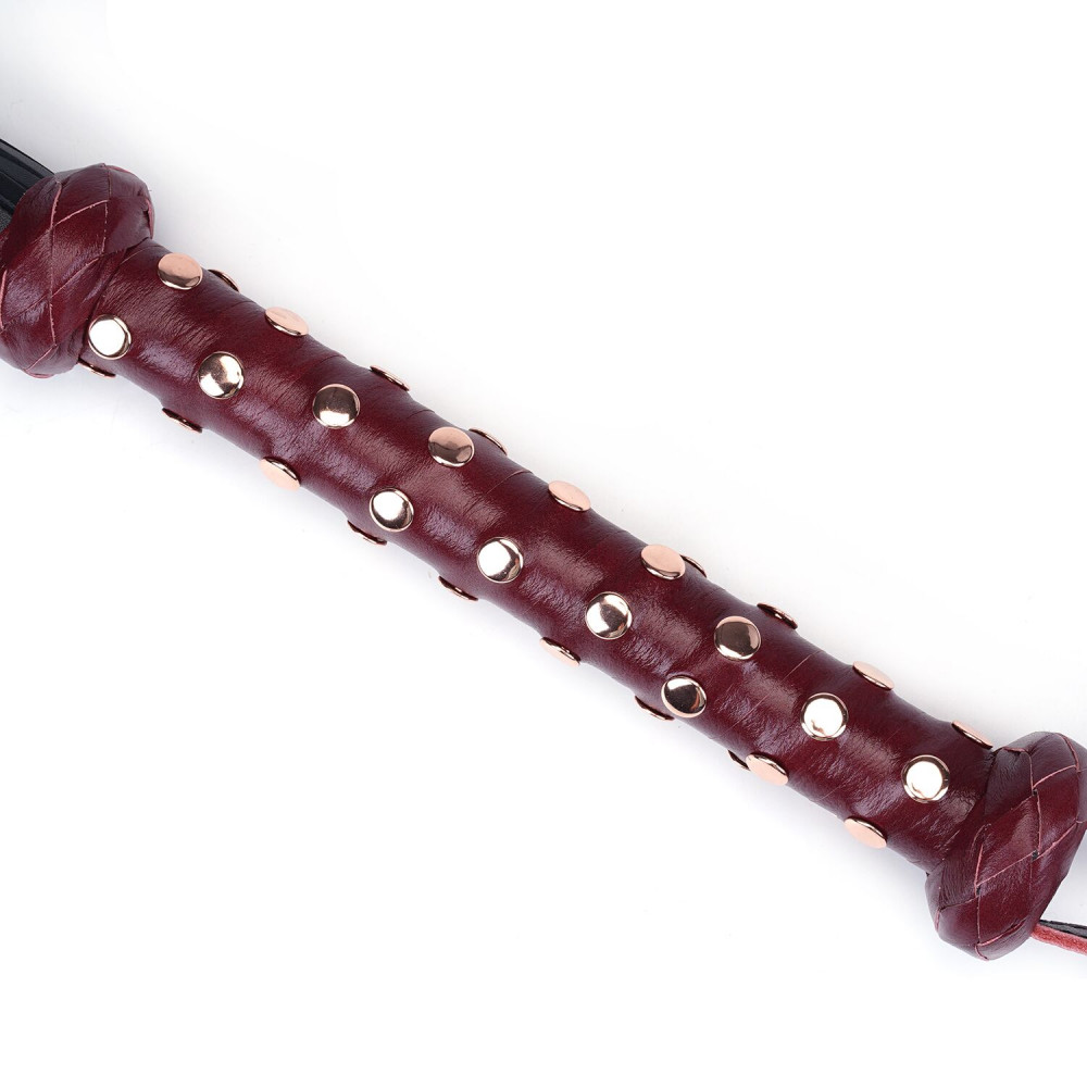 Плети, стеки, флоггеры, тиклеры - Флоггер Liebe Seele Wine Red Studded Flogger 3