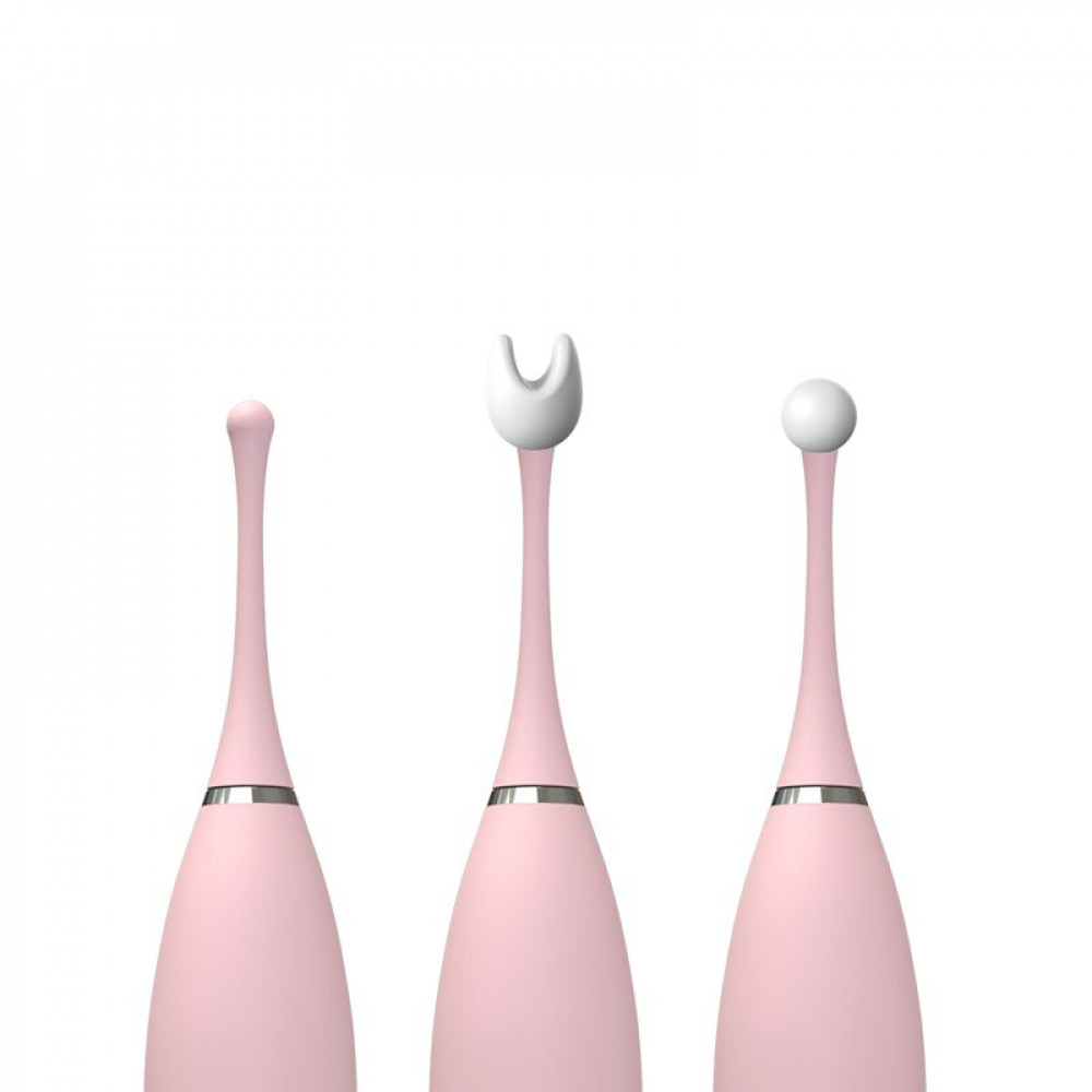 Вибропули и мини-вибраторы - Клиторальный вибратор KISTOY C-King Pink, с двумя доп. насадками, мощная точечная стимуляция 3