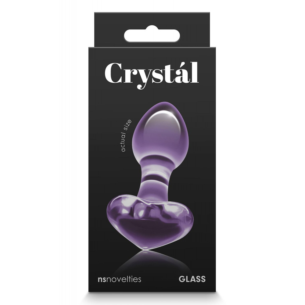 Анальная пробка - Стеклянная пробка NS Novelties CRYSTAL HEART PURPLE 3