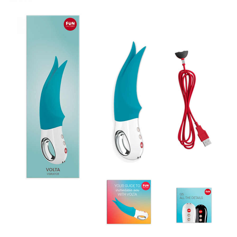 Вибропули и мини-вибраторы - Вибратор для клитора Fun Factory VOLTA petrol, гибкий двойной кончик 5