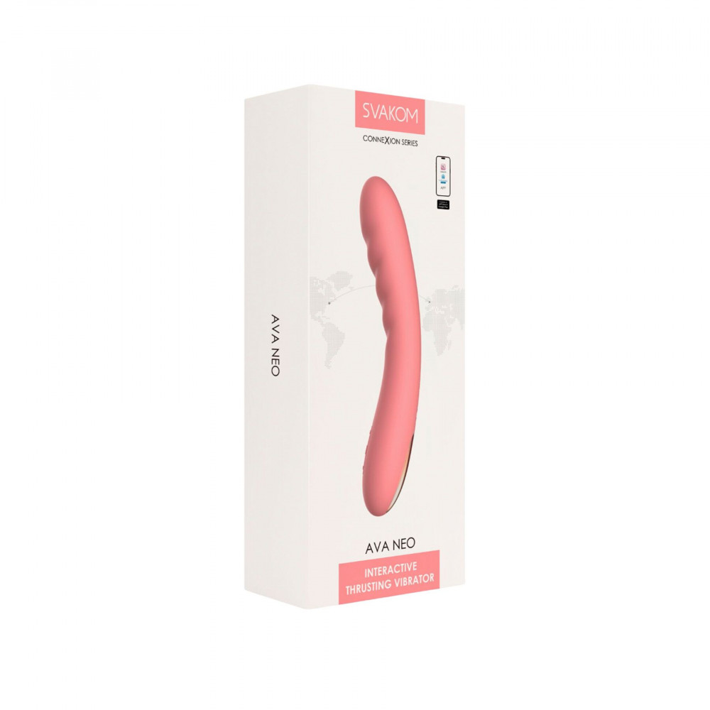 Классический вибратор - Смарт-вибратор с пульсацией Svakom Ava Neo Peach Pink, 15 режимов работы, водонепроницаемый 9