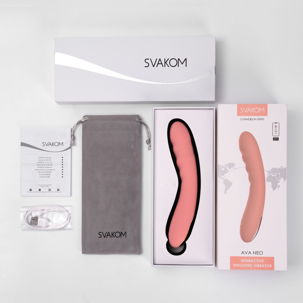 Вибраторы пульсаторы - Смарт-вибратор с пульсацией Svakom Ava Neo Peach Pink, 15 режимов работы, водонепроницаемый 10