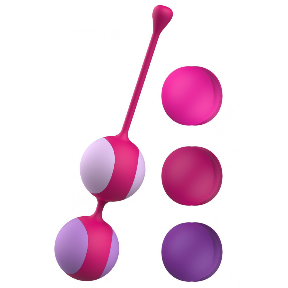 Вагинальные шарики и тренажеры - Вагинальные шарики Liebe Kewos — Cerise/Candy Violet, 5 шариков в комплекте, 15, 25, 35, 45 и 55 г