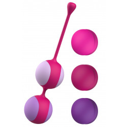 Вагинальные шарики Liebe Kewos — Cerise/Candy Violet, 5 шариков в комплекте, 15, 25, 35, 45 и 55 г
