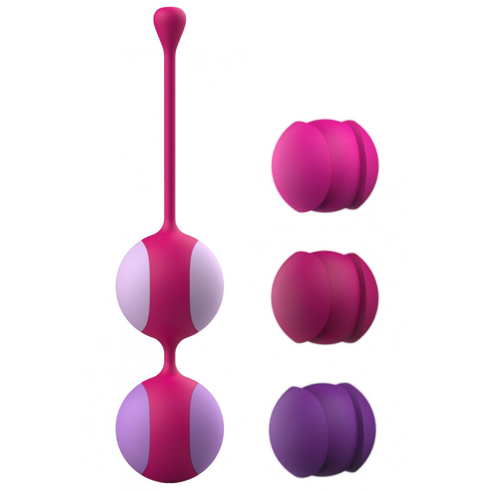 Вагинальные шарики и тренажеры - Вагинальные шарики Liebe Kewos — Cerise/Candy Violet, 5 шариков в комплекте, 15, 25, 35, 45 и 55 г 3