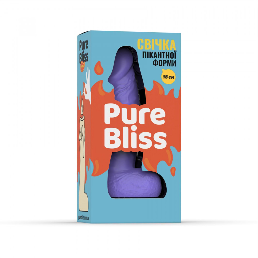 Секс приколы - Свеча в виде члена Pure Bliss BIG Violet 18 см 5