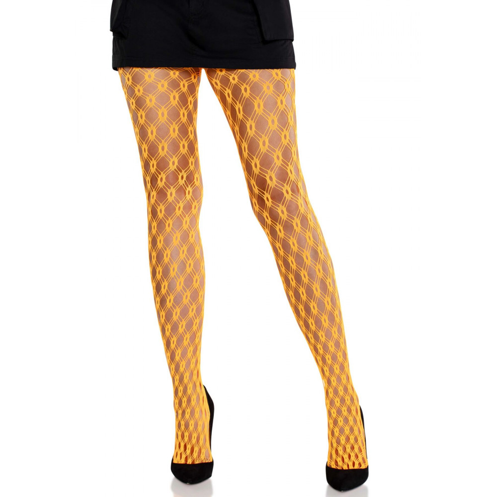 Чулки - Колготки Leg Avenue Eyelet Net Tights Neon Orange One Size