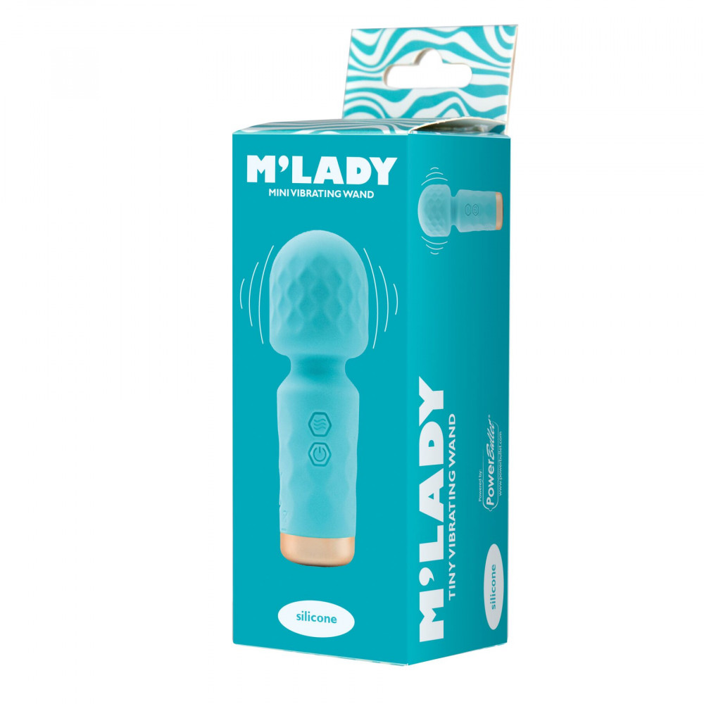 Для LGBTQ+ - Вібромасажер M’Lady Mini Vibrating Wand Teal 1