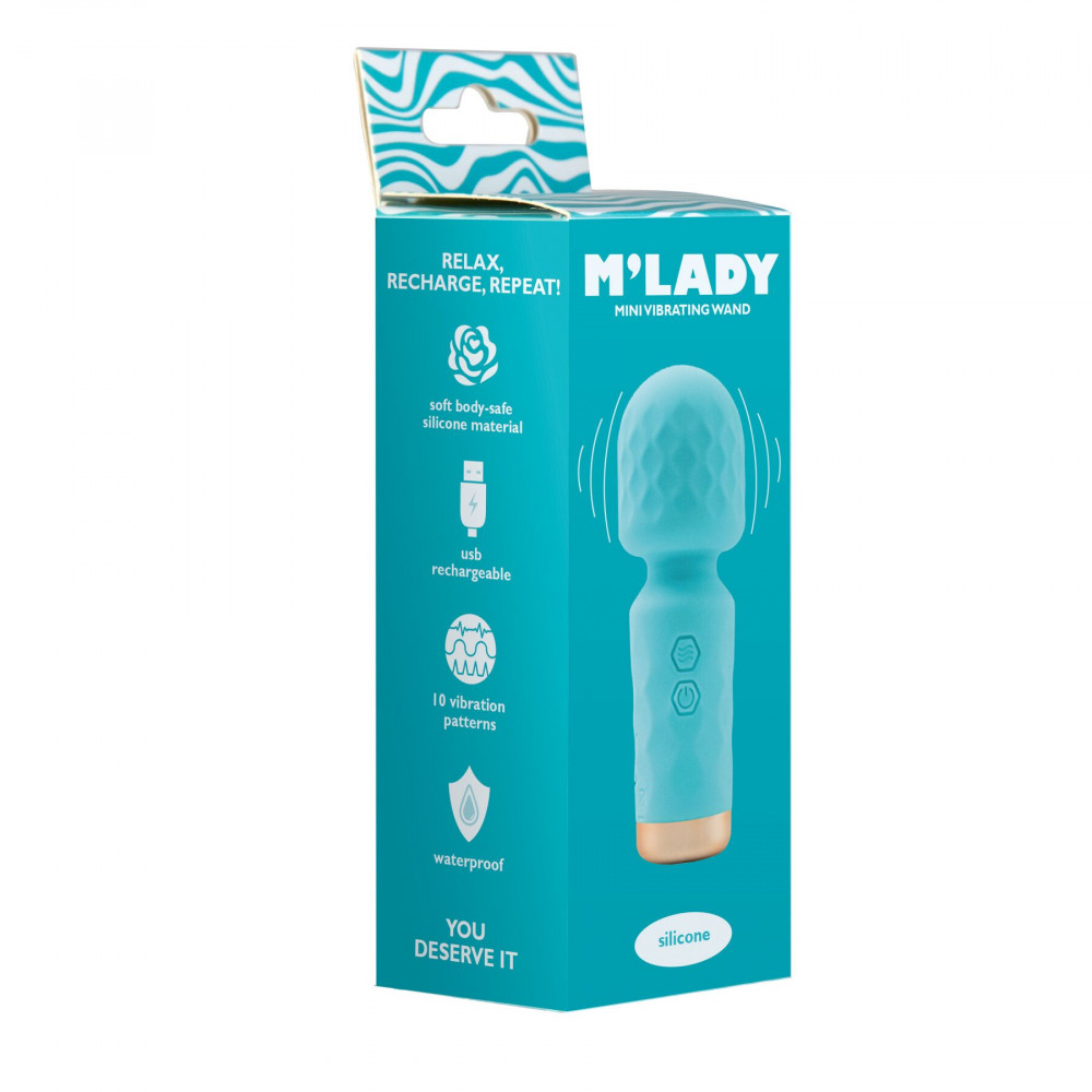 Для LGBTQ+ - Вібромасажер M’Lady Mini Vibrating Wand Teal 3