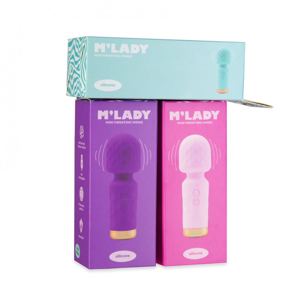 Для LGBTQ+ - Вібромасажер M’Lady Mini Vibrating Wand Teal 5
