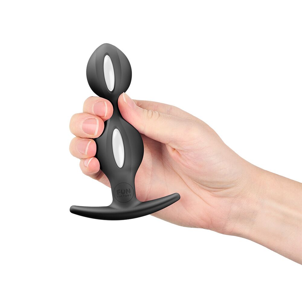 Анальні іграшки без вібрації - Анальні кульки Fun Factory B BALLS DUO Black, ефект вібрації, діаметр 3,2 та 3,6 см 1