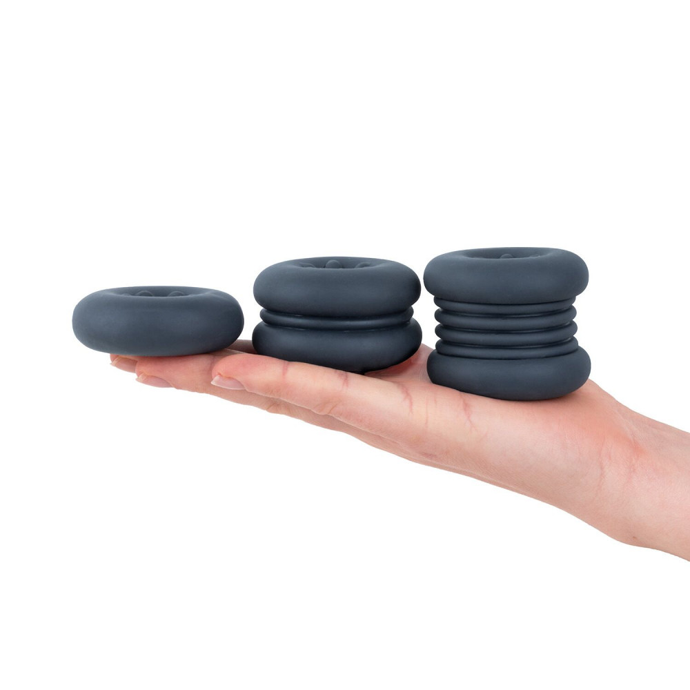 Ерекційні кільця з вібрацією - Набір ерекційних кілець Boners Buffer Rings 3 шт 5