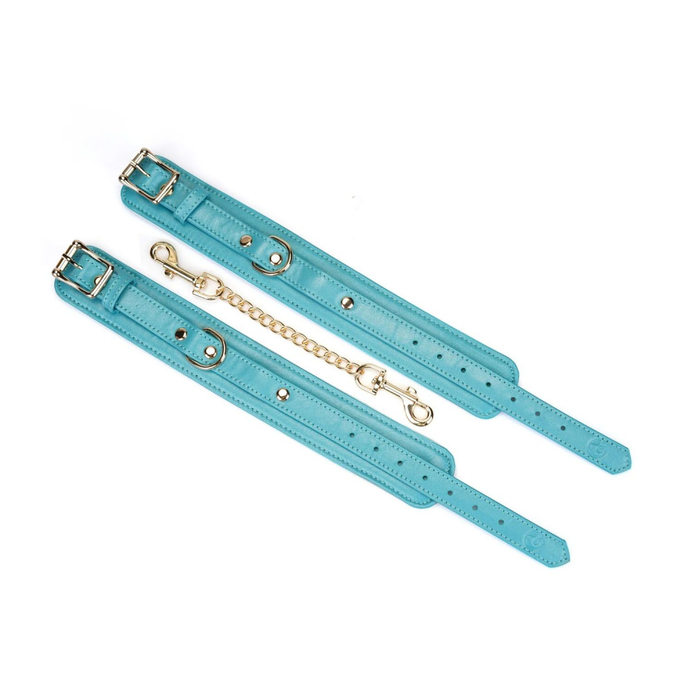 Наручники та обмеження - Поножі Liebe Seele Blue Lamb Leather Ankle Cuffs with Velvet Lining 2
