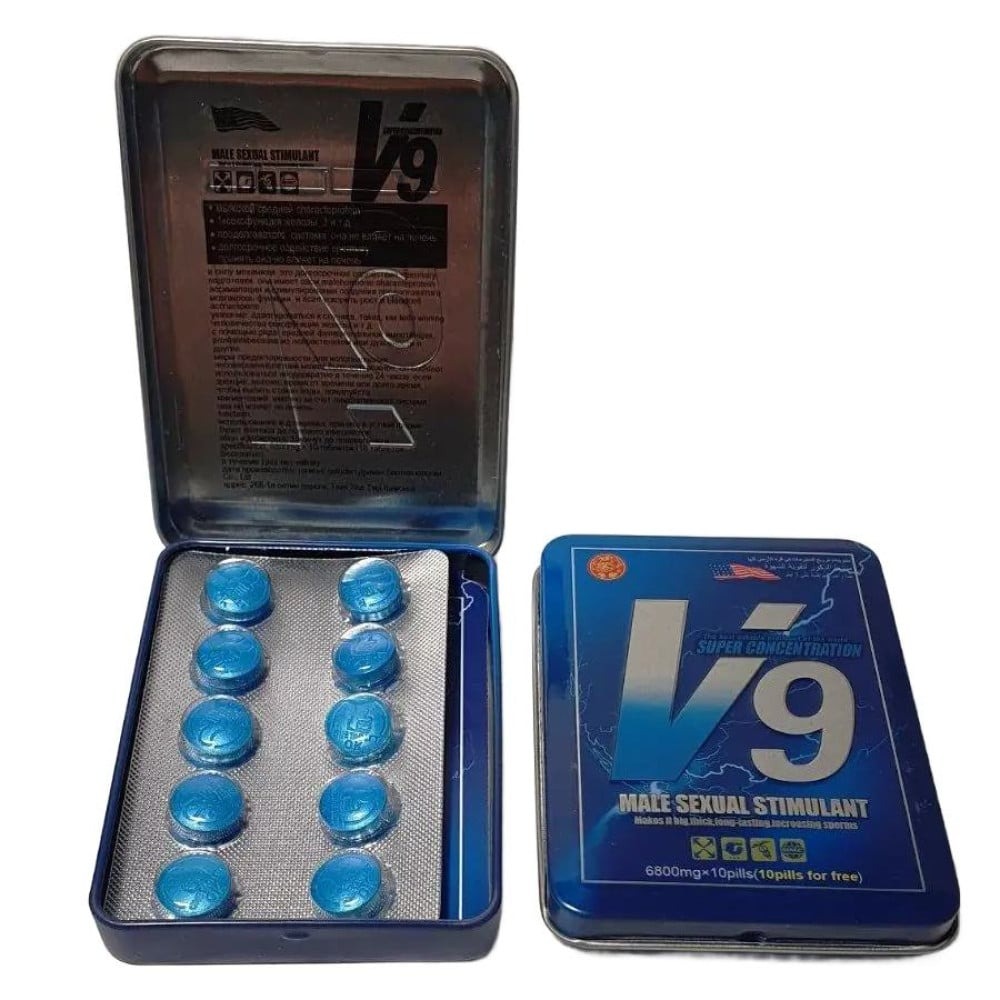  - Таблетки для чоловіків V9 для посилення потенції (ціна за платівку, 10 табл.)