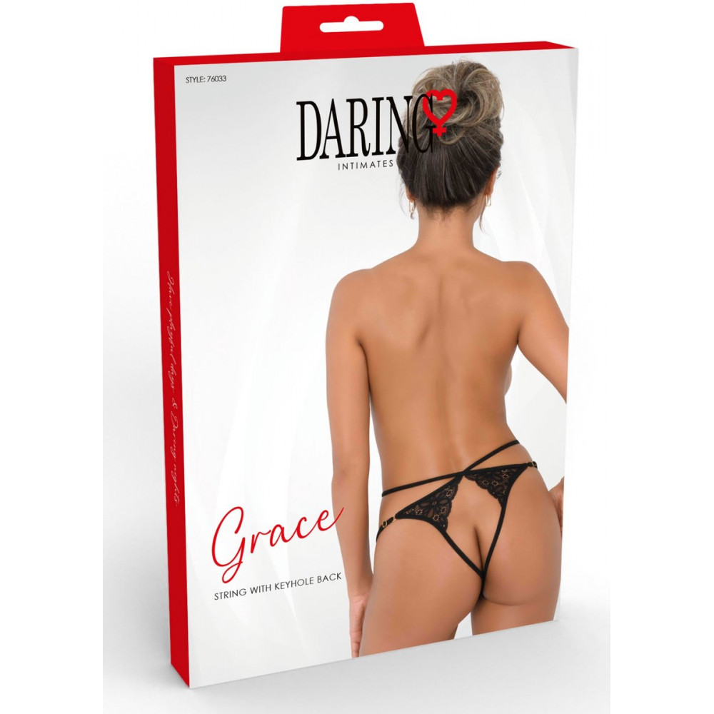 Різне - Трусики мереживні з інтимним вирізом S/M Grace Daring Intimates, чорні 5