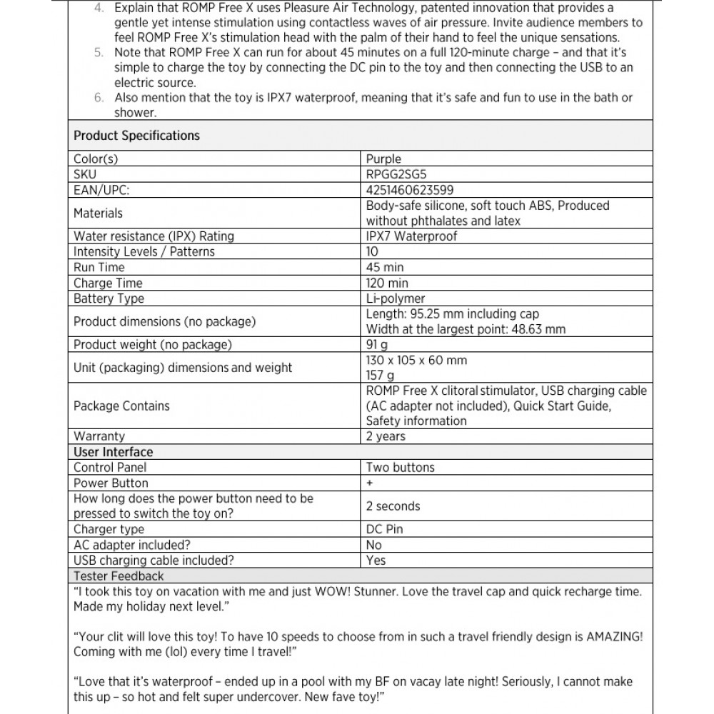 Різне - Вакуумний стимулятор для клітора ROMP Free X, силіконовий, фіолетовий 14