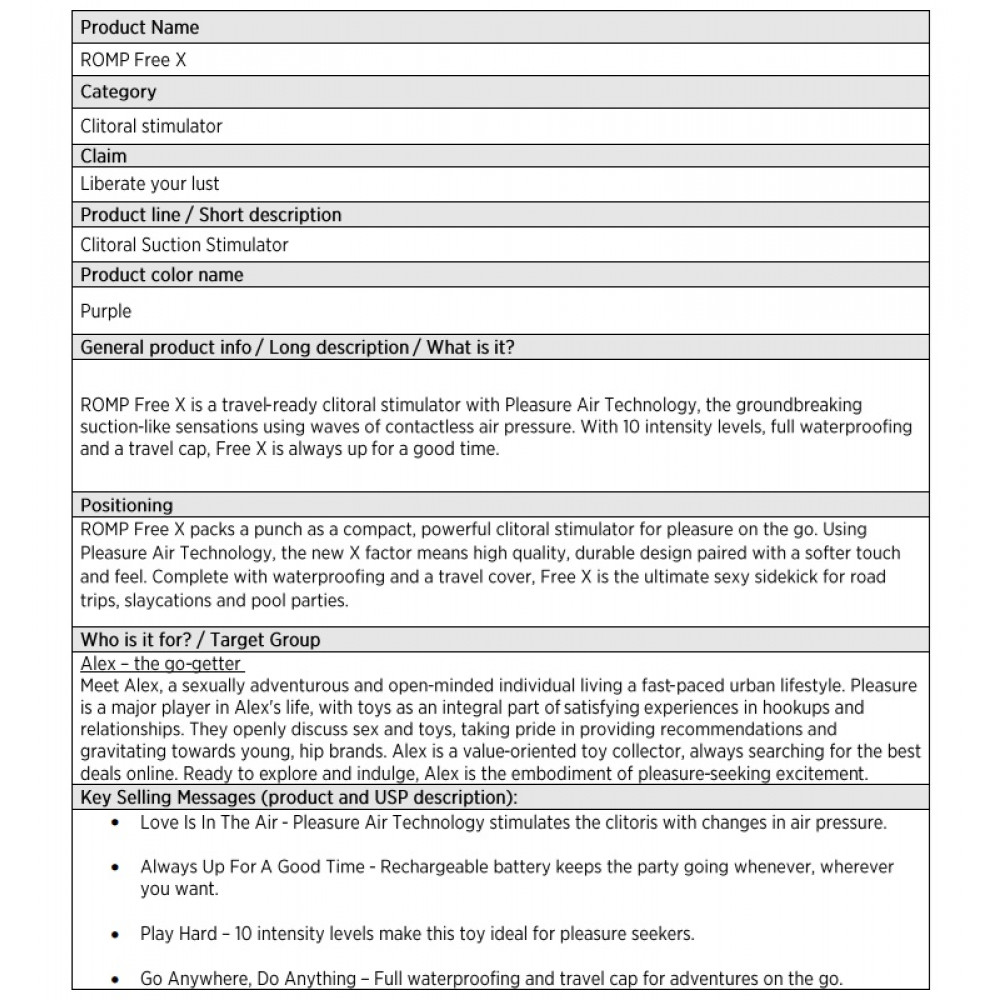 Різне - Вакуумний стимулятор для клітора ROMP Free X, силіконовий, фіолетовий 12