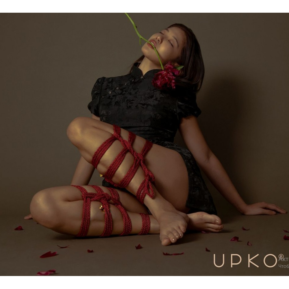 Наручники и ограничения - Веревка для бондажа премиальная UPKO Restraint Bondage Vope красная, 10 м