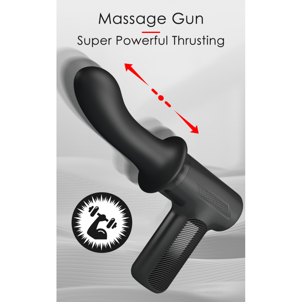 Різне - Вібромасажер пістолет Dj Doctor Massage Gun чорний, 12.1 х 3.8 1