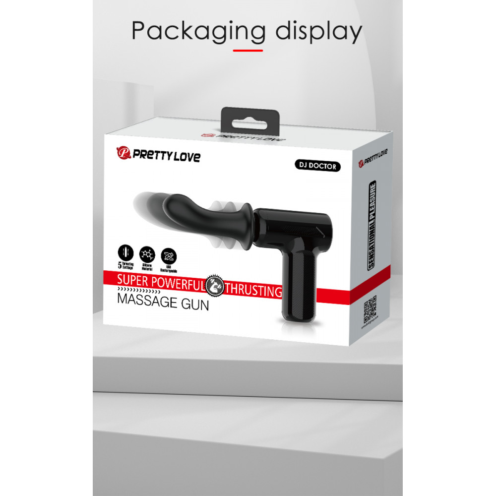 Різне - Вібромасажер пістолет Dj Doctor Massage Gun чорний, 12.1 х 3.8 2