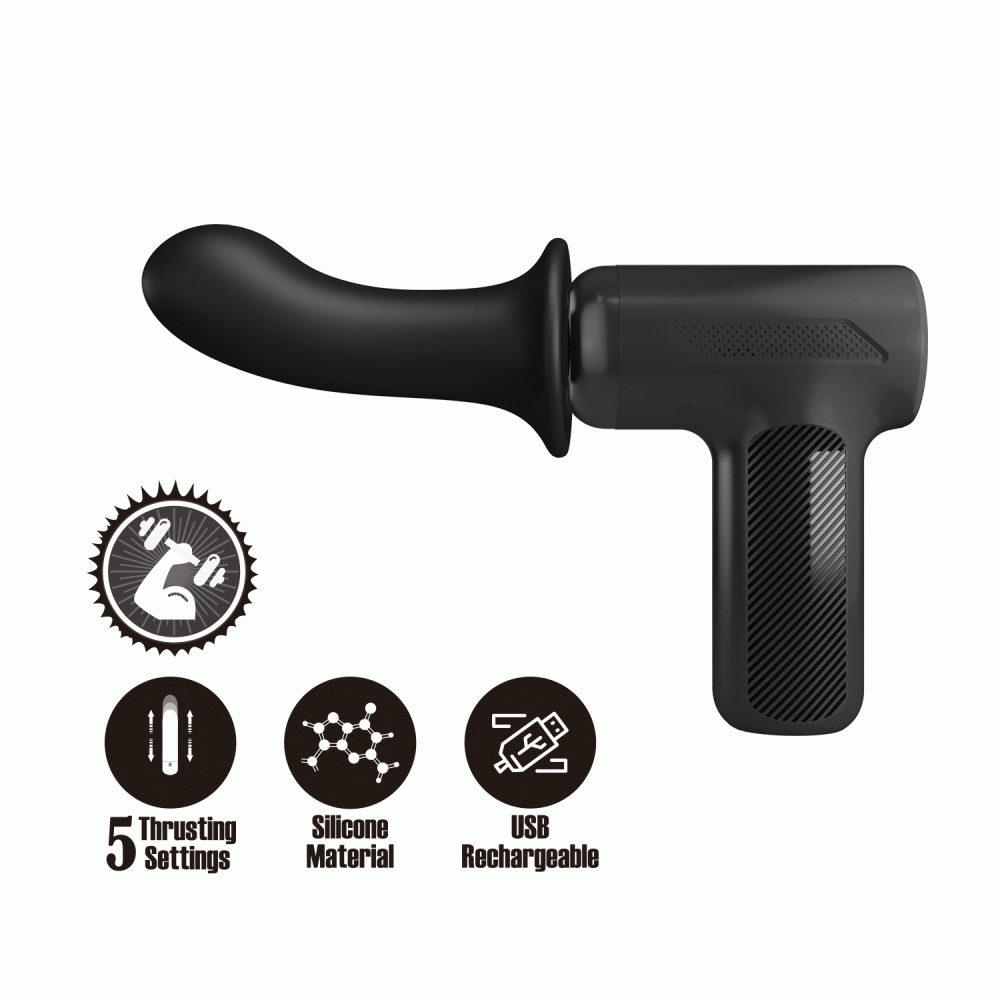 Різне - Вібромасажер пістолет Dj Doctor Massage Gun чорний, 12.1 х 3.8 13