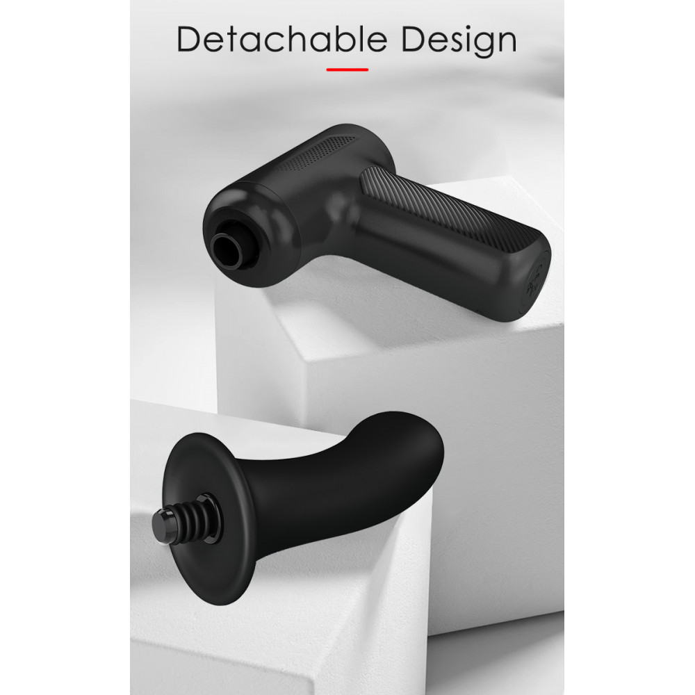 Різне - Вібромасажер пістолет Dj Doctor Massage Gun чорний, 12.1 х 3.8 8