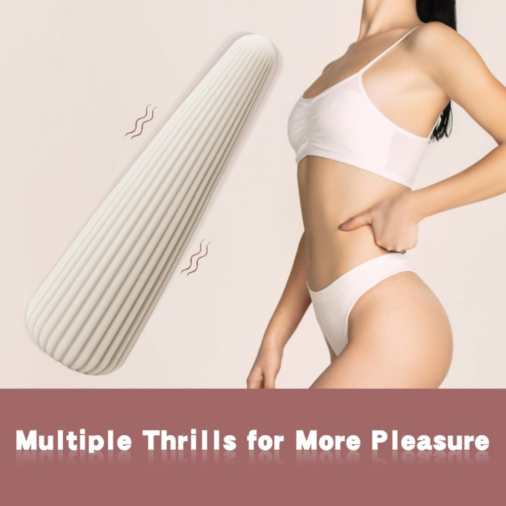 Классический вибратор - Вибратор-конус рельефный Sweet Em, 10 режимов, бежевый, 12.8 х 3.8 см 7