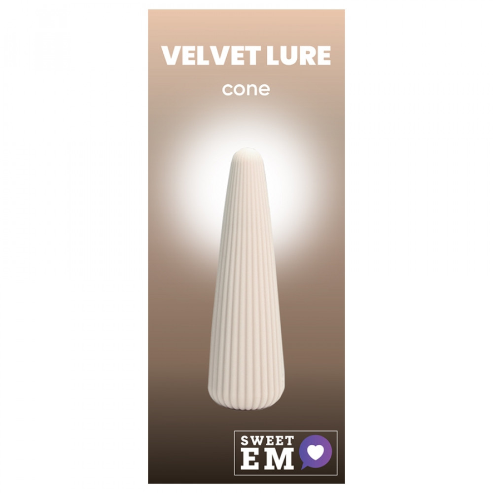 Классический вибратор - Вибратор-конус рельефный Sweet Em, 10 режимов, бежевый, 12.8 х 3.8 см