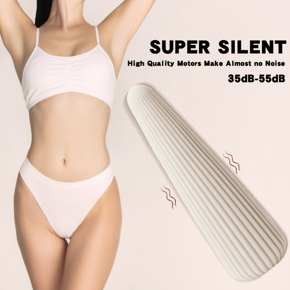 Классический вибратор - Вибратор-конус рельефный Sweet Em, 10 режимов, бежевый, 12.8 х 3.8 см 6