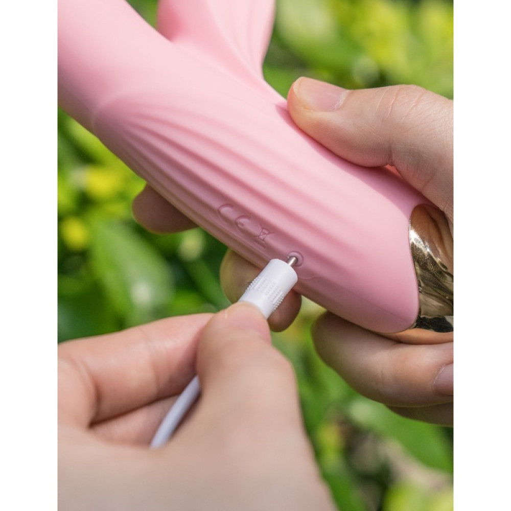 Вибратор-кролик - Вибратор-кролик BeYourLover Anita с вакуумом, фрикциями и подогревом, розовый, 22,2 х 8 см 6